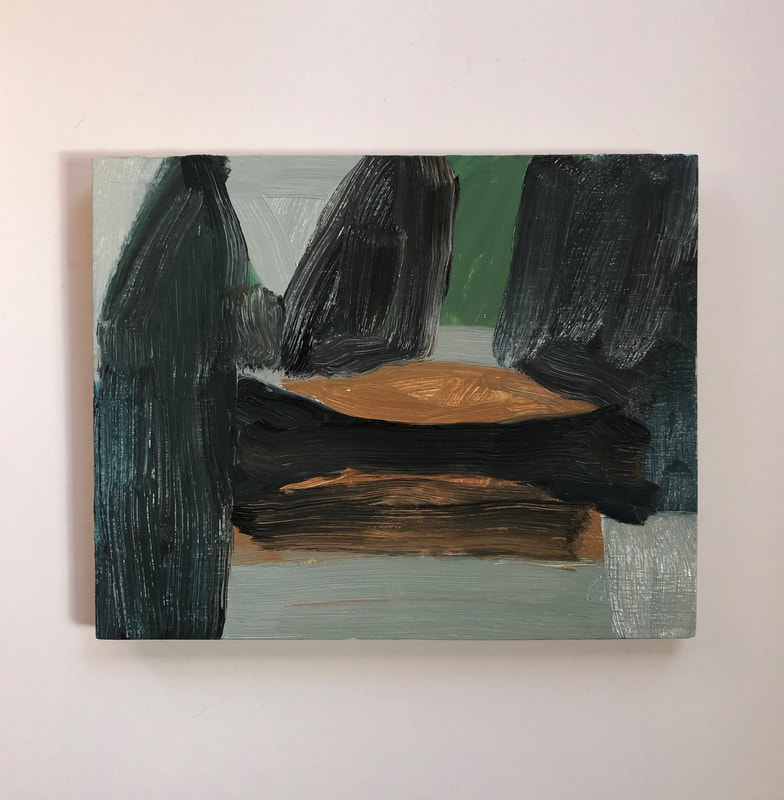 "Behind the Highest Mountain", 2019, Oil on Wood, 13 1/4 x 11 inches