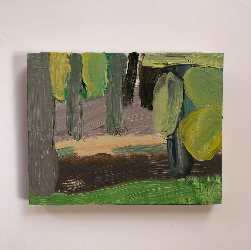 "One Road", 2019, Oil on Wood, 7 x 9 inches